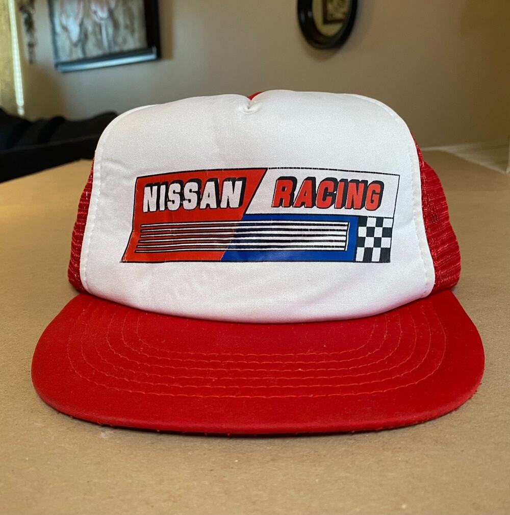 Vintage Nissan Datsun Racing Snapback Trucker Hat Decor Foam Mesh
